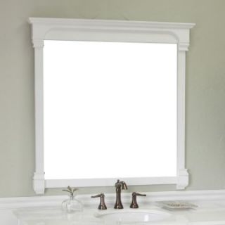 Bellaterra Home Calabria Solid Frame Mirror   White   42W x 41.5H in.   Bathroom Mirrors