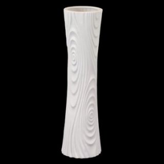Urban Trends 30H in. Ceramic Vase with Swirls   White   Floor Vases