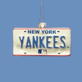 Glass New York Yankees License Plate Ornament   Decorative Hanging Ornaments
