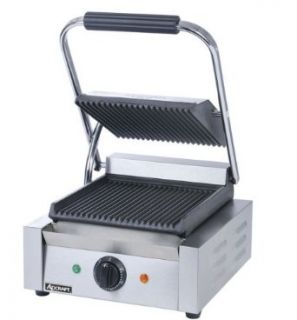 Adcraft SG 811 Sandwich Grill Press Grooved Cast Iron Cooking Surface