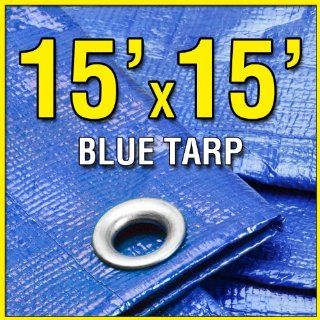14' X 20' Blue Multi Purpose 6 mil Waterproof Poly Tarp Cover 14x20 Tent Shelter Camping Tarpaulin by Grizzly Tarps    