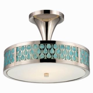 Nuvo Raindrop LED Semi Flush Dome Light   15W in. Polished Nickel   Ceiling Lighting
