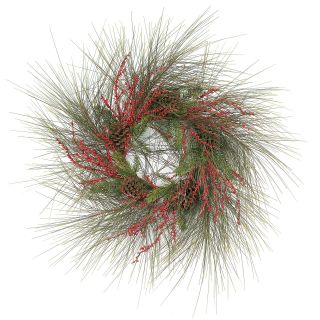 28 in. Pine Needle / Cypress and Berry Wreath   Wreaths