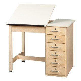 Shain DT 4SA Drawer Base Drawing Table by Shain 36"W Split top  