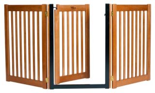 32 in. Walk Through 3 Panel Free Standing Gate   Artisan Bronze   Gates & Doors