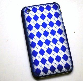 New Blue Diamond Laser Cut Rear Only Apple Iphone 3g 3gs Snap on Cell Phone Case + Screen Protector Cell Phones & Accessories