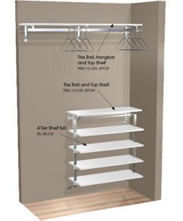 Arrange A Space 59 in. Double and Long Hang Wall Closet with 4 Shelves   Wood Closet Organizers