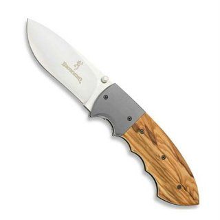 Browning Knives 834 Pro StaffLinerlock Knife with Olive Wood FInger Grooved Handles  Fixed Blade Camping Knives  Sports & Outdoors
