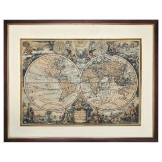 Authentic Models 1735 Framed World Map   Wall Maps