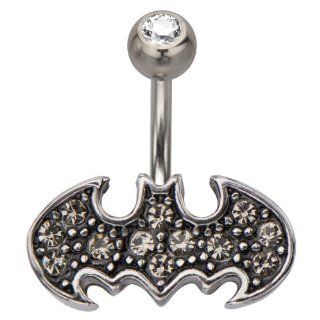 Belly Button Ring Navel 316L Surgical Steel, Cubic Zirconia Batman Body Accentz® Jewelry