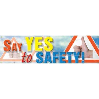 Accuform Signs MBR835 Reinforced Vinyl Motivational Safety Banner "SAY YES to SAFETY" with Metal Grommets, 28" Width x 8' Length Industrial Warning Signs