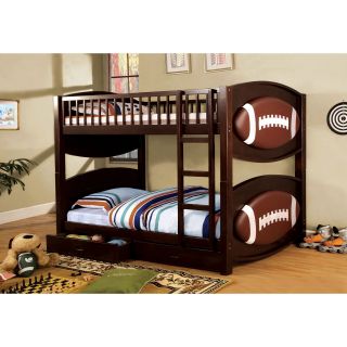 Furniture of America Football Twin over Twin Bunk Bed with Storage Drawers   Bunk Beds