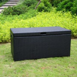 Jeco Outdoor Wicker Patio Furniture Storage Deck Box   Wicker Chairs & Seating
