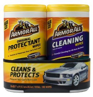Armor All 10848 Protectant and Cleaning Wipe   25 Sheets, (Pack of 2) Automotive