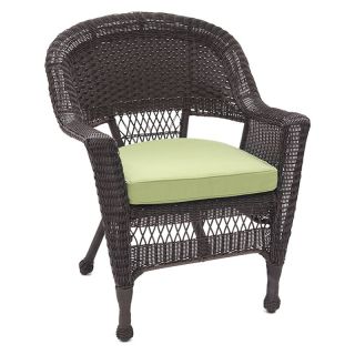 Jeco Wicker Chair with Cushion   Outdoor Lounge Chairs