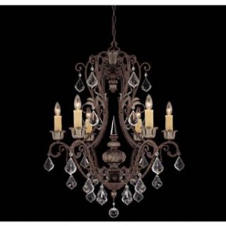 Savoy House 1P 1551 6 8 Chandelier with No Shades, Brown Tortoise Shell with Silver Finish    