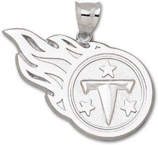 NFL Tennessee Titans Fireball Logo Giant Pendant   Sterling Silver Sports & Outdoors