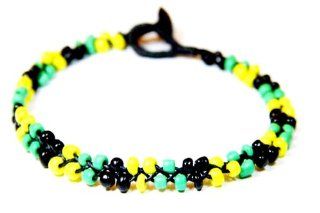 Anklet Cotton Wax Cord, Multicolor Beads   Handmade 2296 Jewelry
