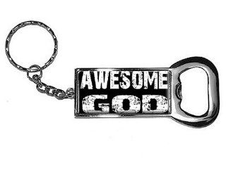 Graphics and More Ring Bottlecap Opener Key Chain, Awesome God (KK0150)  Automotive Key Chains 
