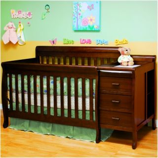 Athena Kimberly 3 in 1 Convertible Crib and Changer Combo   Espresso   Cribs