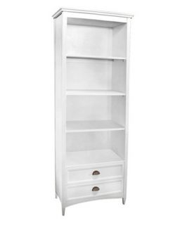 Wayborn Solid Wood Bookcase with Drawers   White   Bookcases