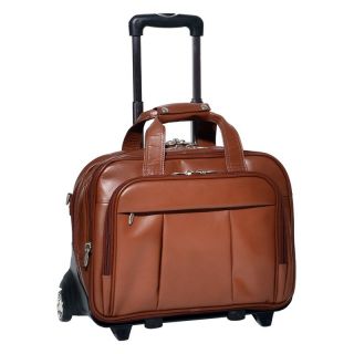 McKlein USA Damen Leather Detachable Wheeled Laptop Case   Brown   Briefcases & Attaches