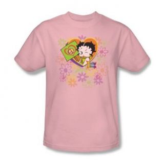 Betty Boop Peace Love And Boop Pink Adult Shirt BB619 AT Clothing