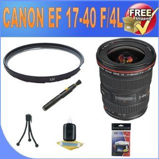 Canon EF 17 40mm f/4L USM Ultra Wide Angle Zoom Lens for Canon SLR Cameras + UV Filter + Lens Pen Cleaner + Accessory Saver Bundle  Digital Camera Accessory Kits  Camera & Photo