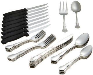 Bellamo 50 Piece Flatware Set,Service for 8, Stainless Steel Kitchen & Dining