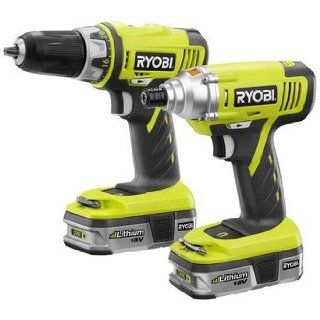 Factory Reconditioned Ryobi ZRP839 ONE Plus 18V Cordless Lithium Ion 2 Tool Combo Kit   Power Tool Combo Packs  