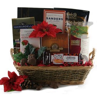 Yule Tide Sweets Chocolate Gift Basket   Holiday Gift Baskets