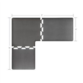 Wellness Mats LS3WMP76GRY L Series Puzzle Piece Collection w/ Non Slip Top & Bottom, 7x6x3 ft, Gray, Each Kitchen & Dining