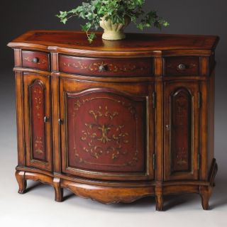 Butler Console Cabinet   Cherry and Red Paint   Console Tables