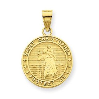 14K Saint Cristoper Medal Pendant Jewelry