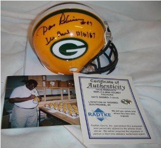Dave Robinson Autographed Packers Mini Helmet Ice Bowl  Sports Related Collectibles  Sports & Outdoors