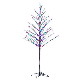 Kurt Adler 5 ft. Brown LED Holly Twig Branch Tree   Christmas Lights
