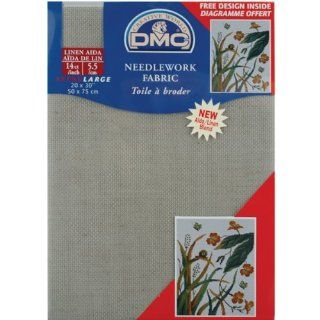 DMC DC28L 842 Aida Linen Needlework Fabric, 20 by 30 Inch, Beige, 14 Count