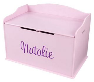 KidKraft Personalized Austin Toy Box   Pink   Toy Storage