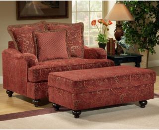 Chelsea Home Milo Wine Oversized Chair   Upholstered Club Chairs