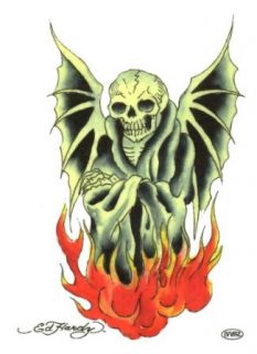 Ed Hardy Grim Reaper Temporary Body Art Tattoos 3" x 4" Clothing