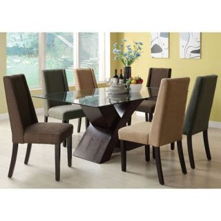 Monarch Dark Brown Linen Dining Chairs   Set of 2   Dining Chairs