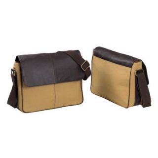 Winn International Heavy Duty Cotton Canvas and Leather Trim Messenger Bag   Messenger Bags