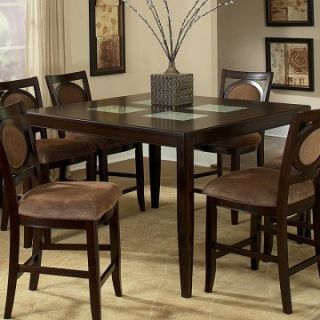 Steve Silver Montblanc Counter Height Dining Table with Crackle Glass Panels   Dining Tables