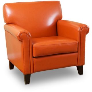 Burnt Orange Classic Leather Club Chair   Club Chairs