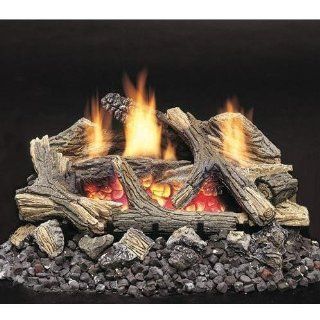 Monessen Gas Logs 30 Inch Aged Hickory Vent Free Propane Gas Log Set   Millivolt On/Off Remote Ready   Monessen Ventless Gas Logs