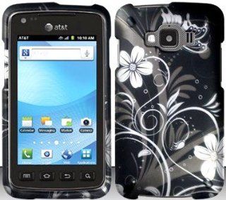 White Flowers Hard Snap On Case Cover Faceplate Protector for Samsung Rugby Smart i847 AT&T + Free Texi Gift Box Cell Phones & Accessories