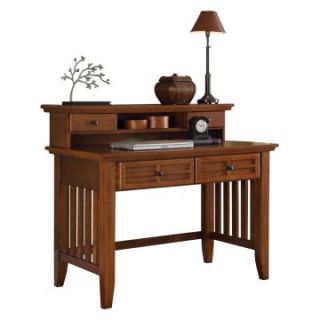 Home Styles Arts and Crafts Student Desk with Hutch   Cottage Oak   Desks