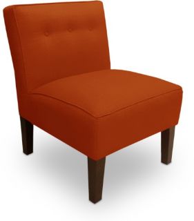 Upholstered Armless Chair with Buttons in Patriot Tangerine   Accent Chairs