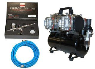 Iwata Custom Micron CM C Plus Airbrushing System with the TC 848 Quad Piston Air Compressor
