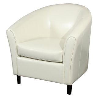 Napoli White Leather Club Chair   Leather Club Chairs